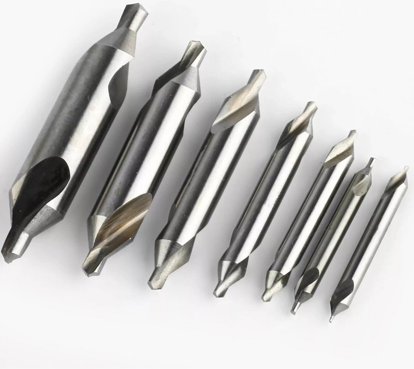 7-Piece HSS Center Drill Set — 60° for Lathe & Drill Press