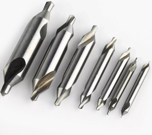 7-Piece HSS Center Drill Set — 60° for Lathe & Drill Press