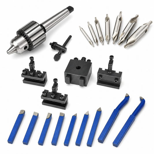 R8 ER32 collet chuck and hook spanner wrench set for Bridgeport-style R8 spindle mills — ER25, ER32, ER40 options